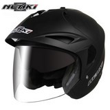 Nenki Open Face Helmet Vintage Style Scooter Cruiser Touring Chopper Dot Dual Visor Sun Shield Lens